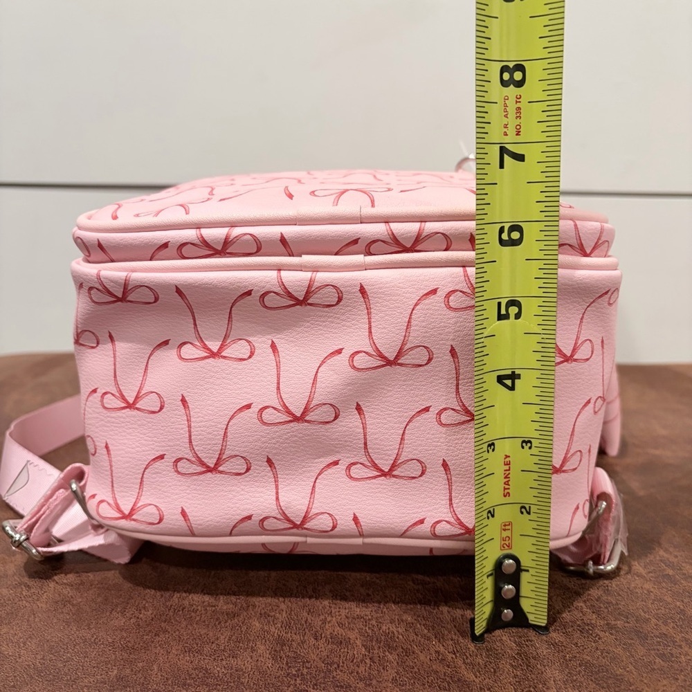 Madden Girl Pink Bow Mini Backpack Y2K Coquette NWT w/ Pouch Travel School - Picture 9 of 10